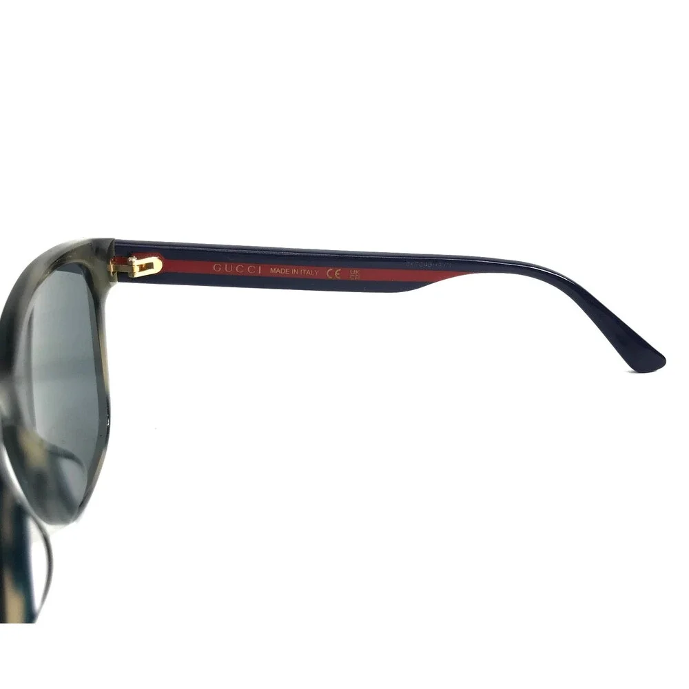 Gucci Sunglasses GG0417SK 004 Blue Red Striped Tortoise Frames w/ Gray Lenses - Picture 7 of 11